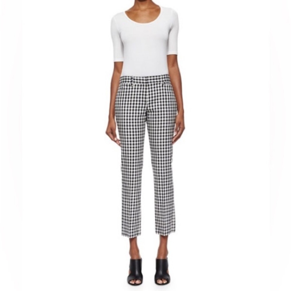 Theory Izelle S. Barnet Check Cropped Pants Womens Sz 4